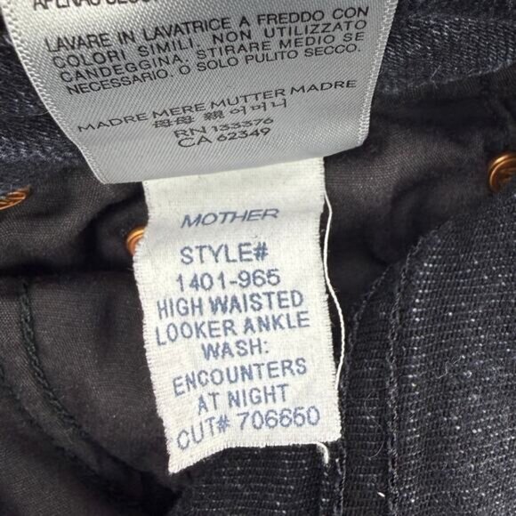 MOTHER High Waisted Looker Ankle Jean Size 24 Encounters At Night - Picture 10 of 10
